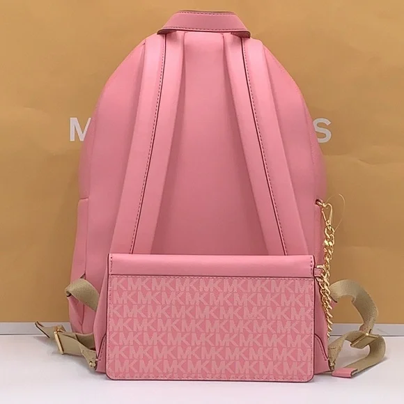MICHAEL KORSMaisie Medium Pebbled Leather 2-in-1 Backpack Carnation NWT